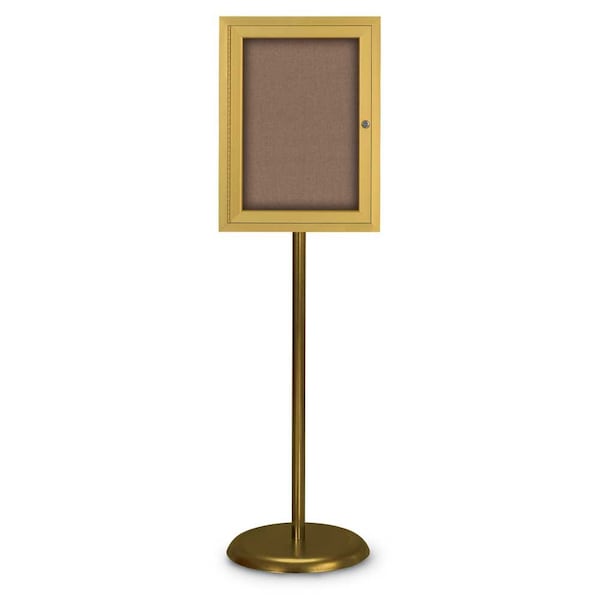 Corkboard, Double Door, Radius Frame, 60x36", Satin/Amethyst